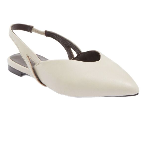 NWT Seychelles “good girl” leather sling back flat in ivory size 6 - Picture 1 of 11
